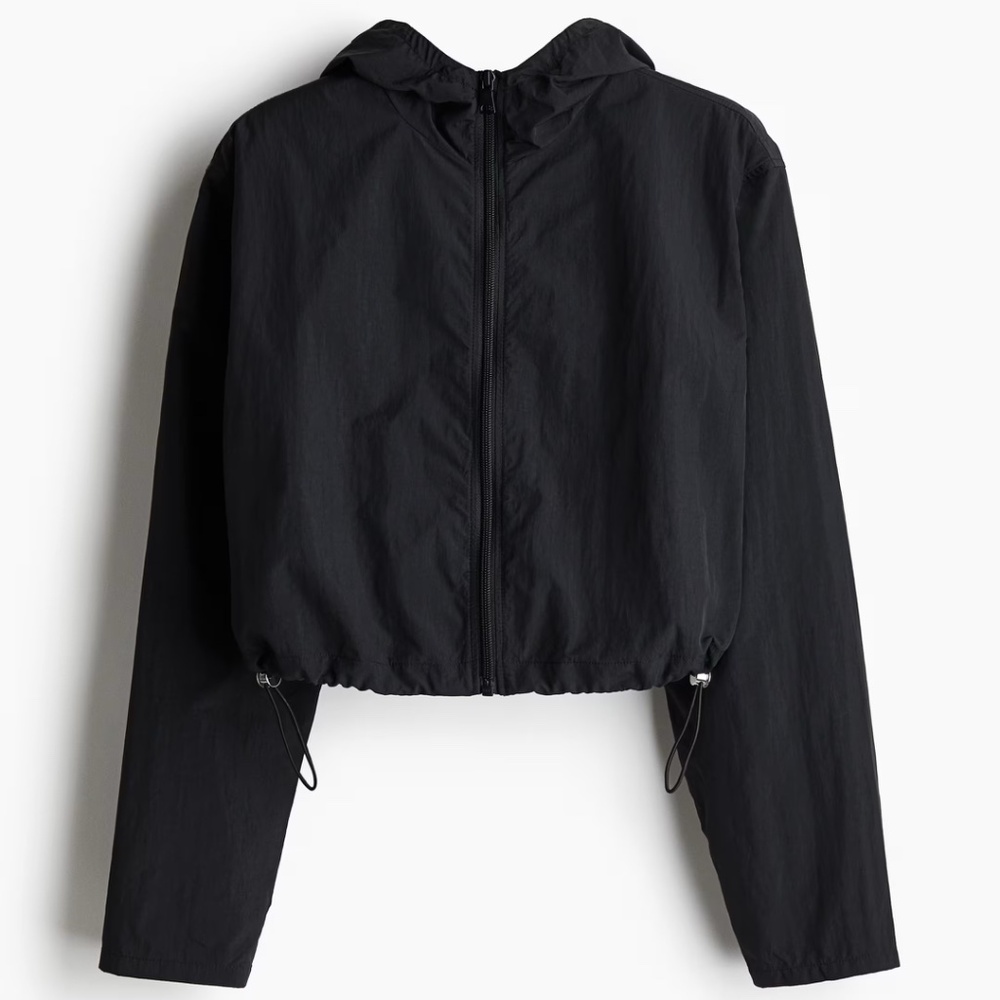 NWT H&M Divided Short Nylon Windbreaker Jacket in Light Blue Women's size Small